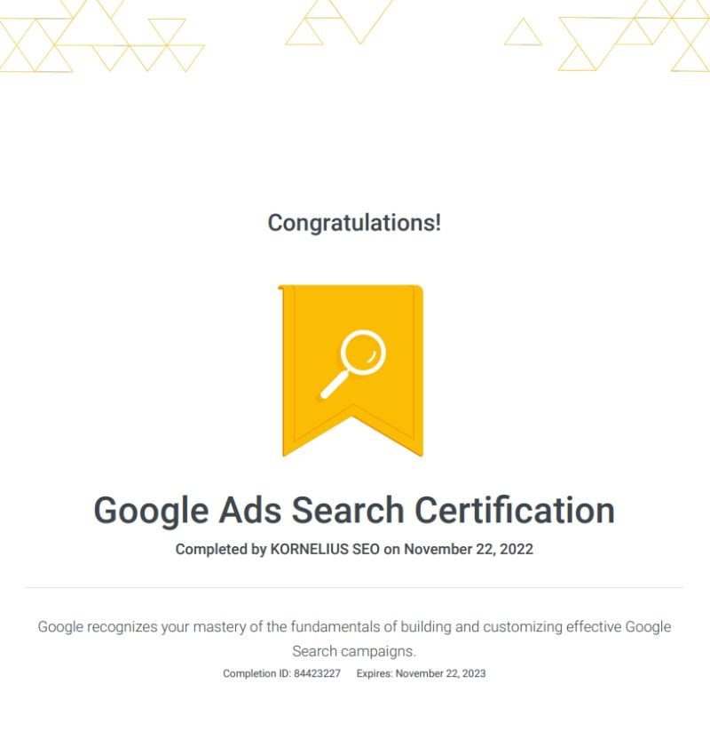 Google Ads Search Certification 2022