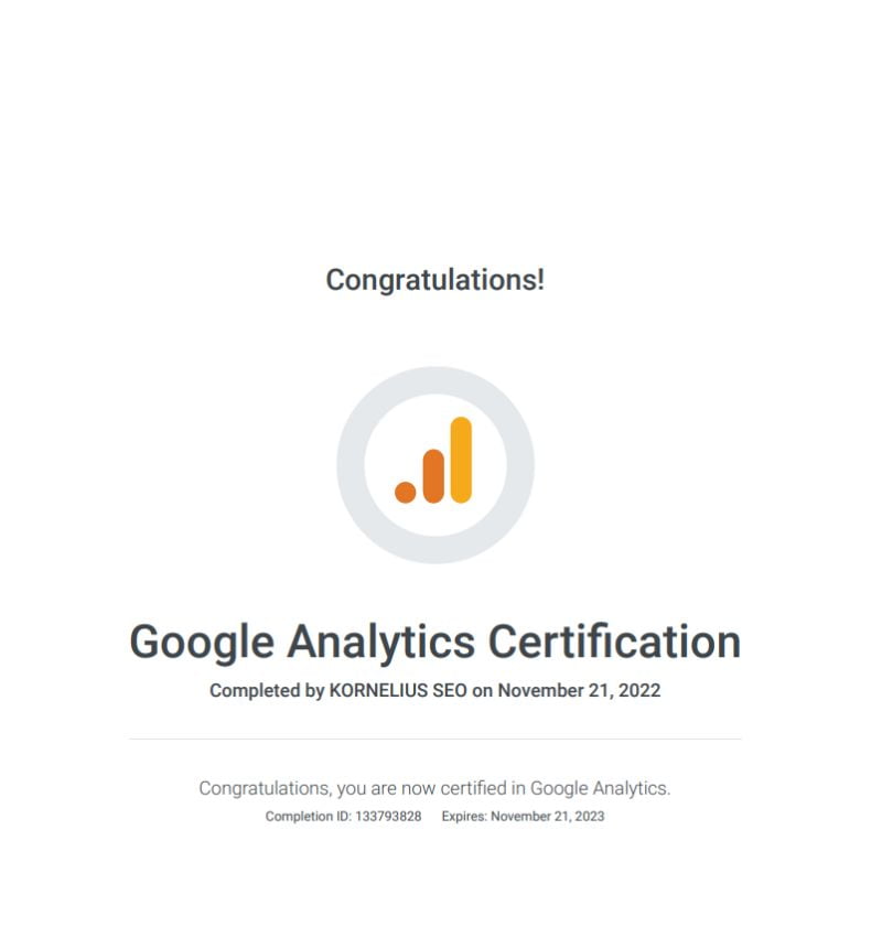 Google Analytics Certification 2022