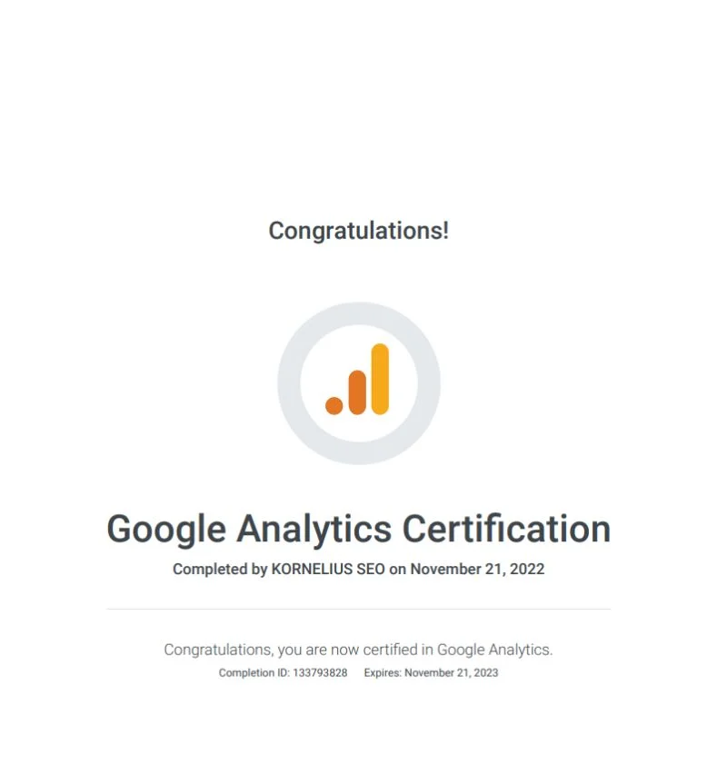 Google Analytics Certification 2022