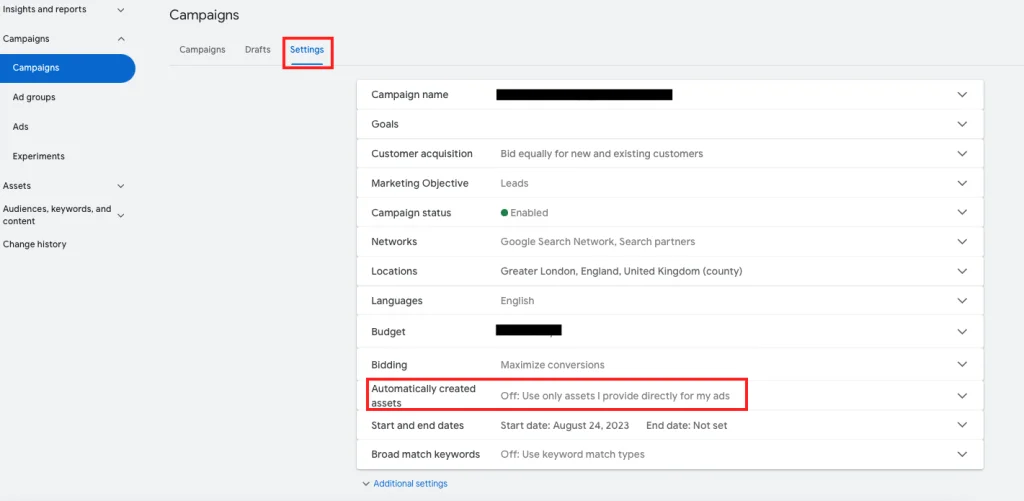 Cara Automatically Created Assets pada Google Ads 2024 Automatically Created Assets