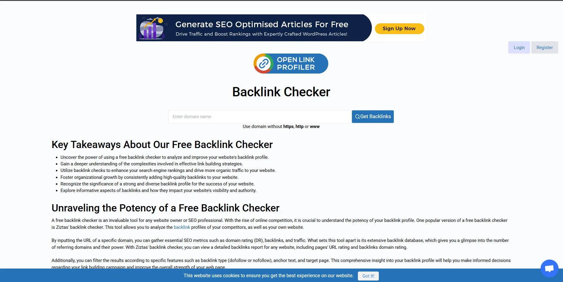 Cara Cek Backlink Website Kompetitor dengan Tools Gratis dan Efektif free check backlinks OpenLinkProfile