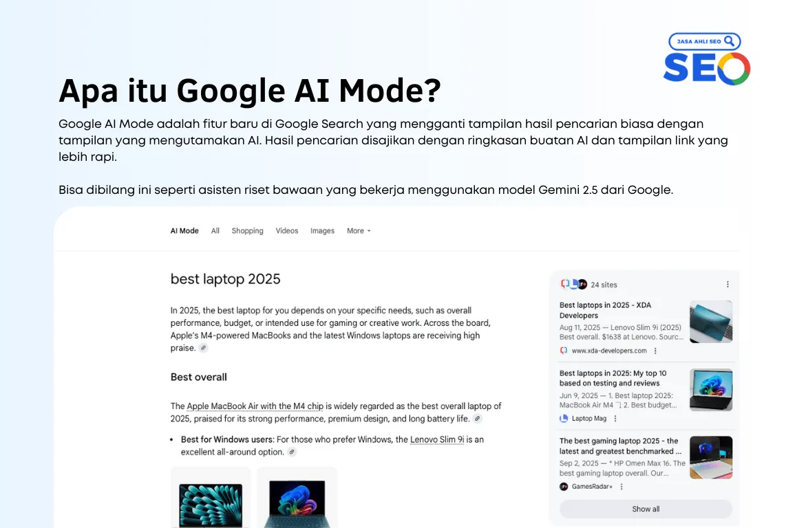 Ranking di AI Search 2025: Strategi yang Dipakai Para Pakar SEO google ai mode