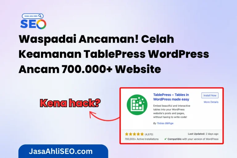 TablePress plugin vulnerability