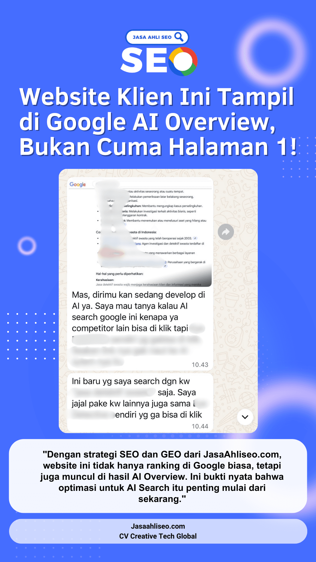 Website Klien Ini Tampil di Google AI Overview, Bukan Cuma Halaman 1!