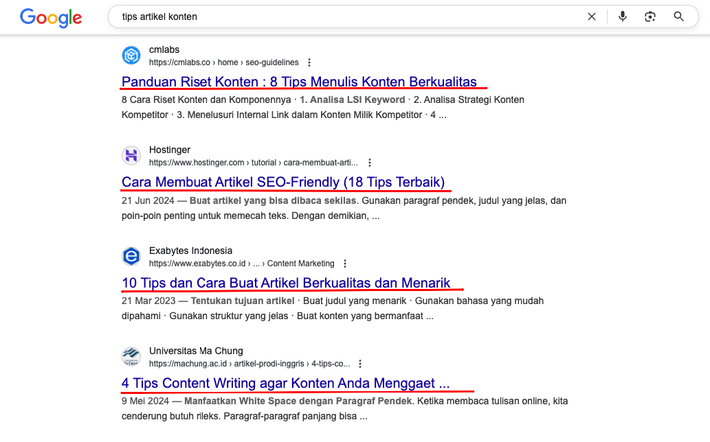 contoh pencarian google