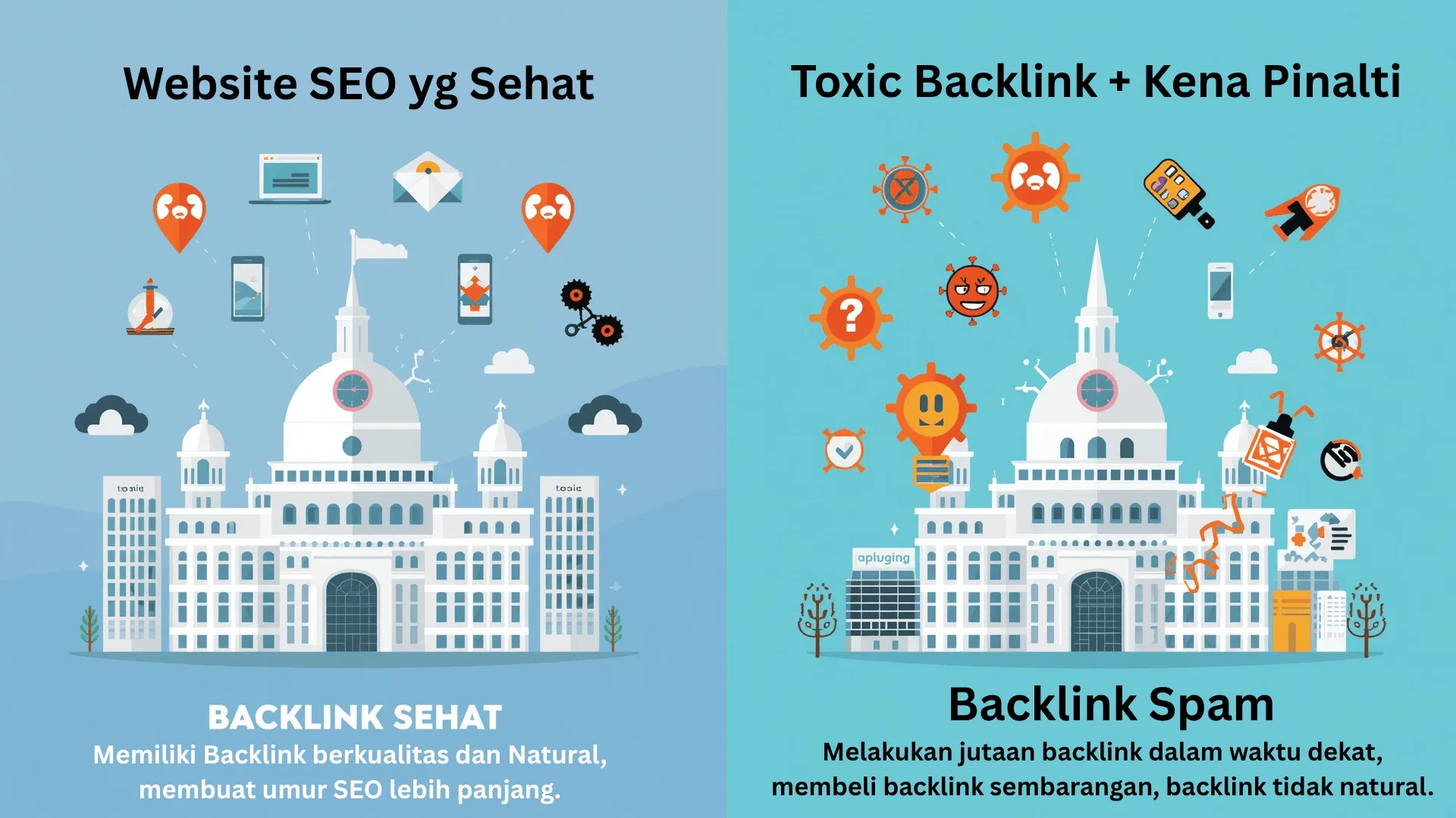 Apa Itu Backlink Spam? Cara Menghapusnya Secara Efektif ilustasi spam backlink website seo