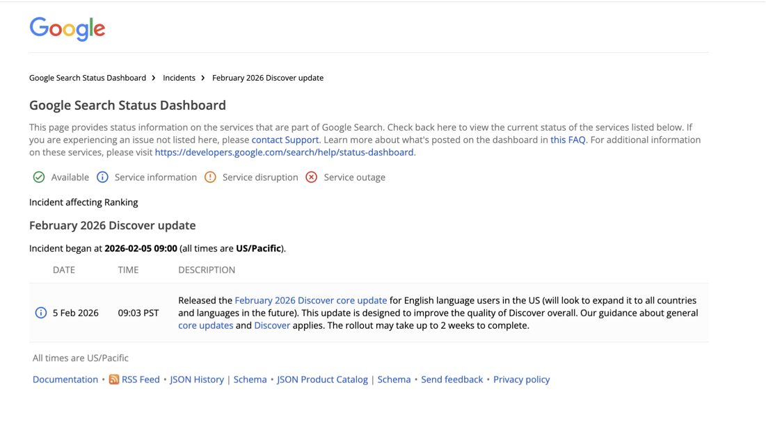 Google Discover Core Update